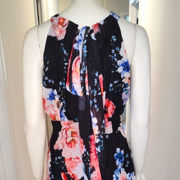 Nightway Floral Maxi Dress - Black and Pink - Picture 9 of 15